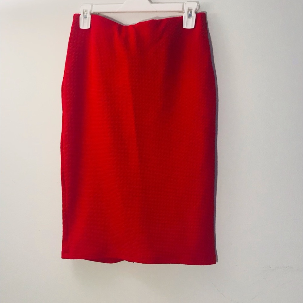 Mandy Evans Red Pencil Cut Skirt Size M
